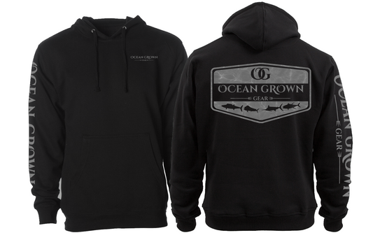 Mens Fresh Catch Hoodie w/ Yellow Fishtails Tumbler Gift Bundle