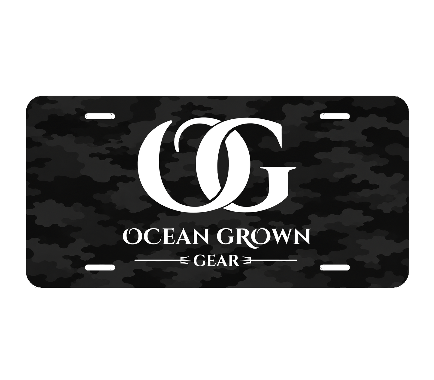 Ocean Grown Gear OG License Plate | Black Camo