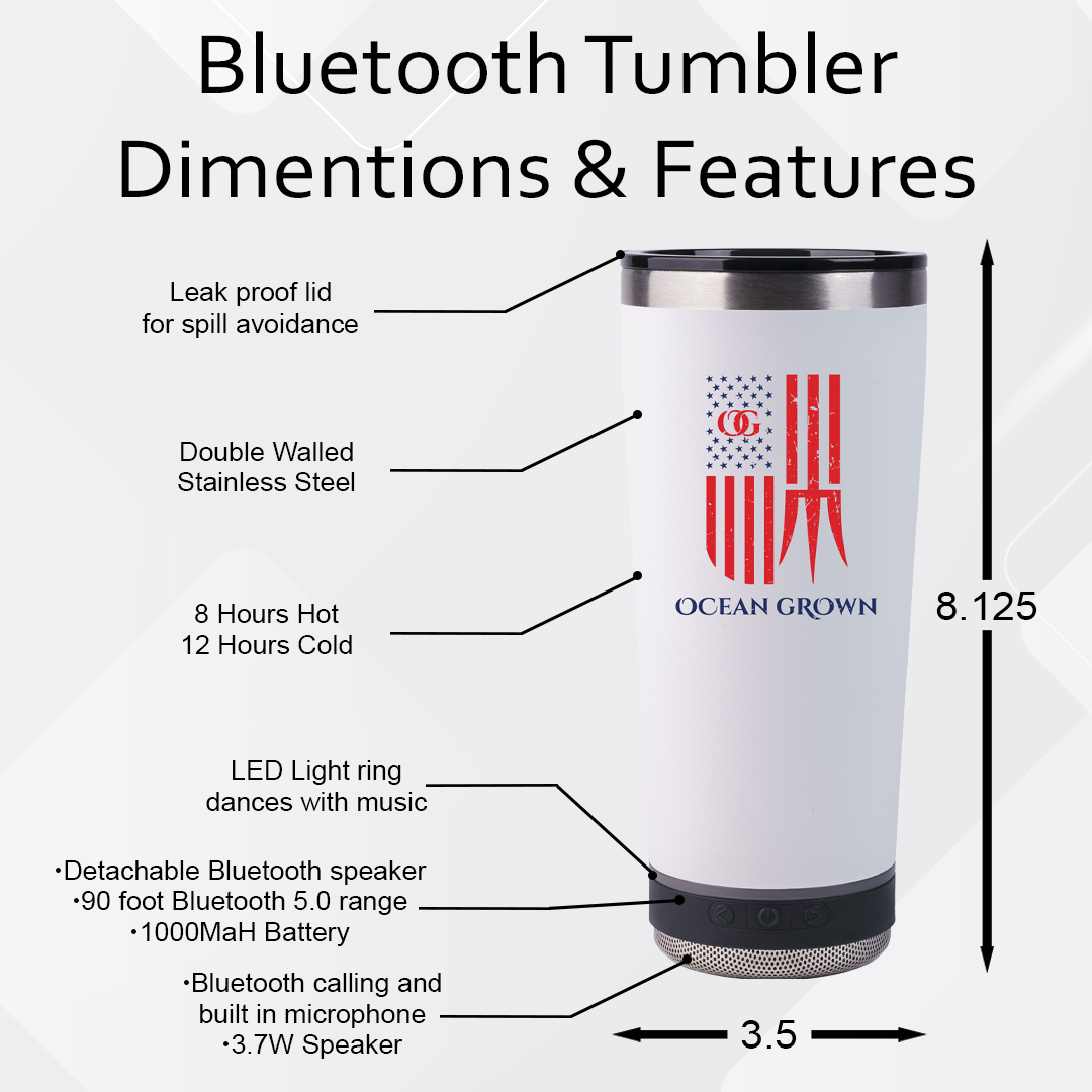 Trident & Stripes Bluetooth Speaker Tumbler