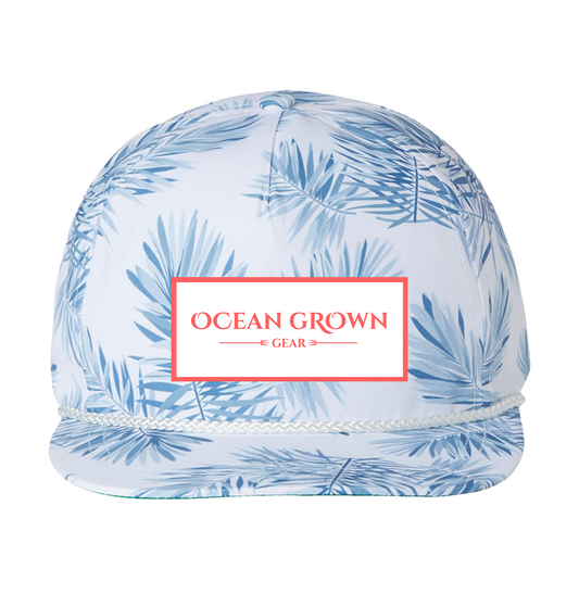 Blue Fronds Hat Pink OGG