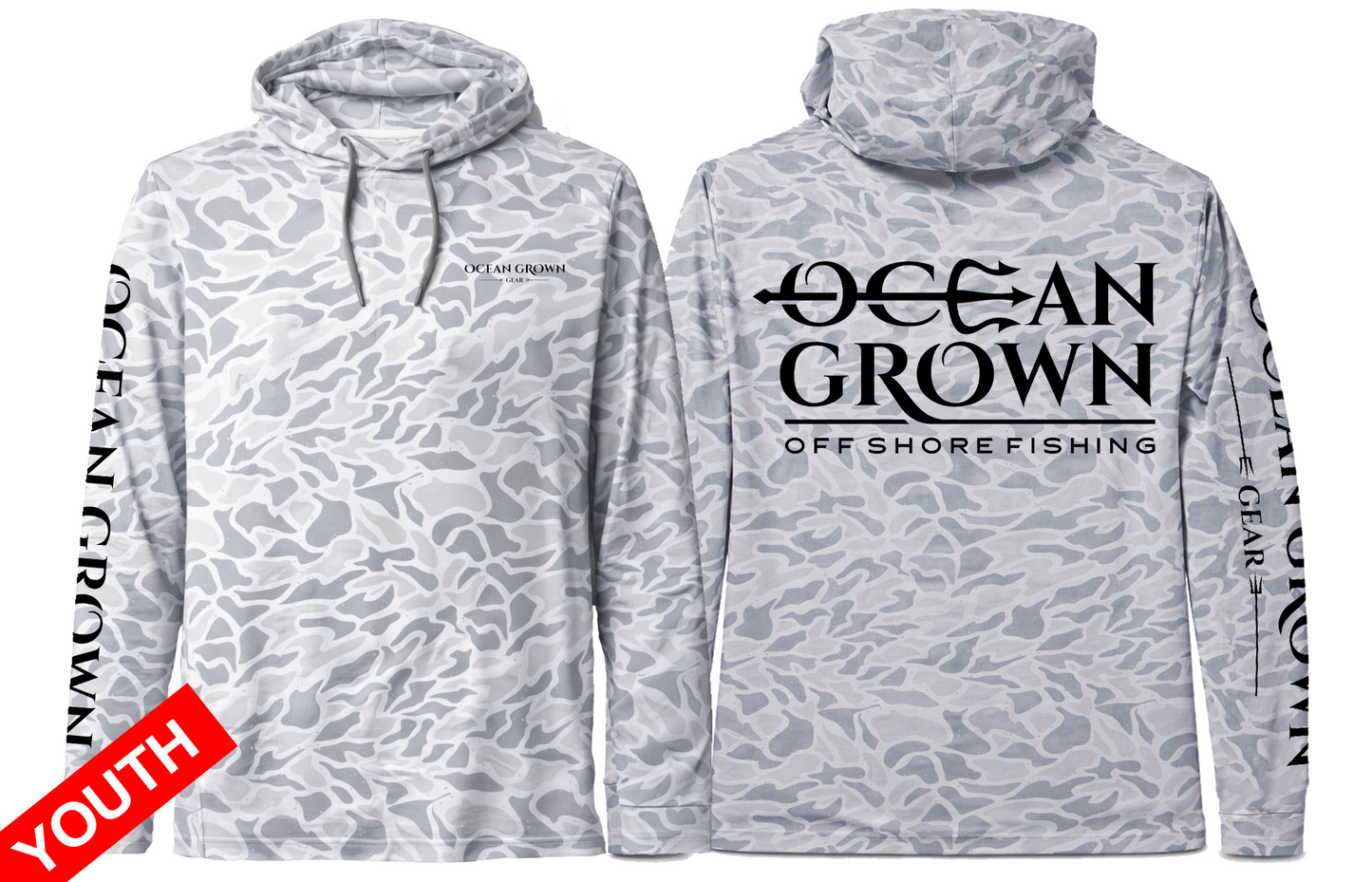 Offshore Fishing Camo Performance Hoodies - Youth