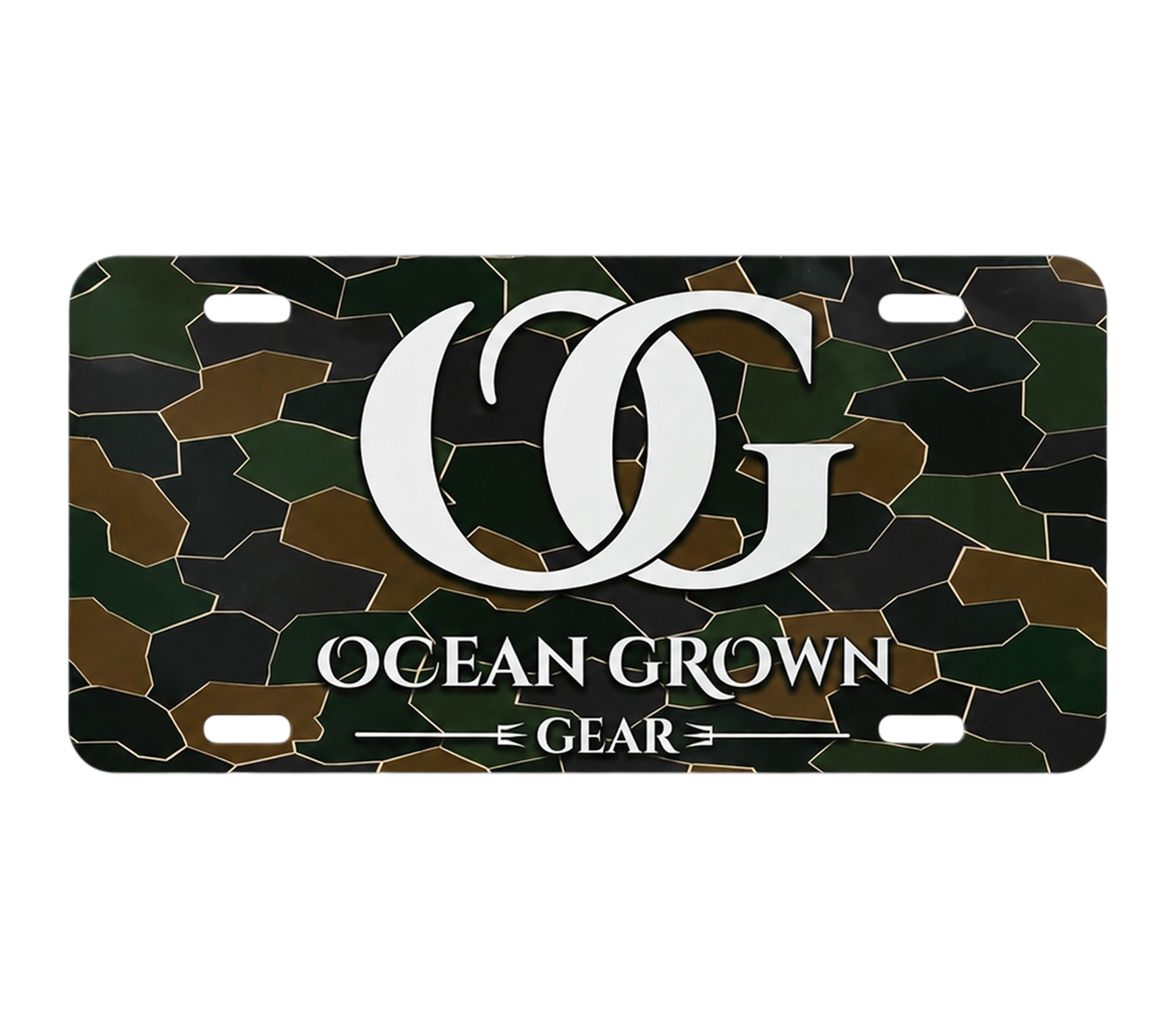 Ocean Grown Gear OG License Plate | Green Camo