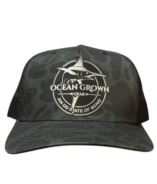 Deep Sea Black Camo Marlin Hat