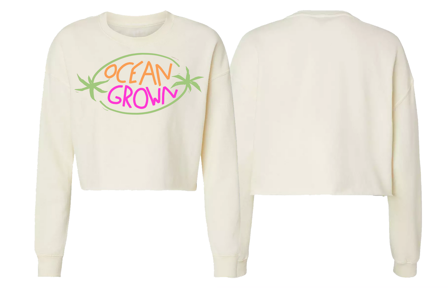 Neon Palms Crop Sweatshirt