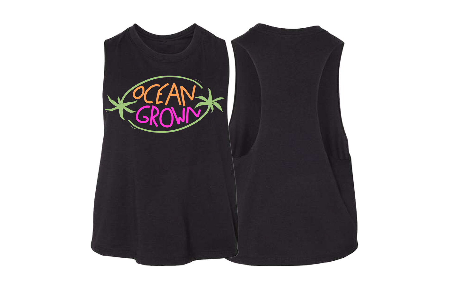 Neon Palms Crop Tank